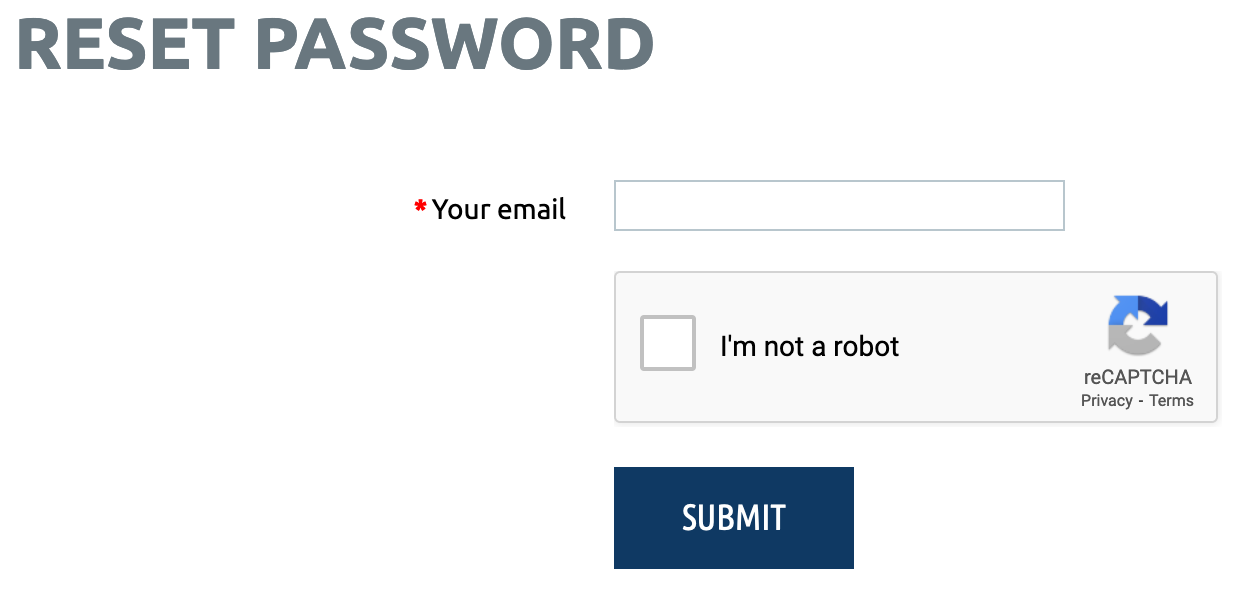 Screenshot of Step 1: Reset Password page